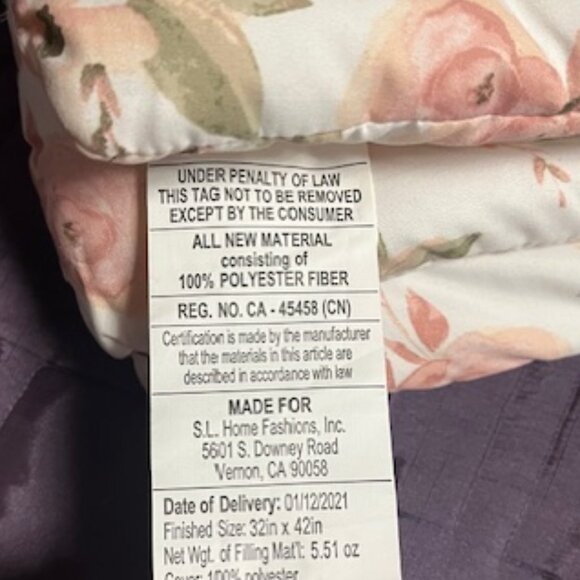 Child's 2 Piece Floral Blanket & Pillow Set Throw Bedding 32.5" x 42" LIKE NEW - Picture 9 of 15